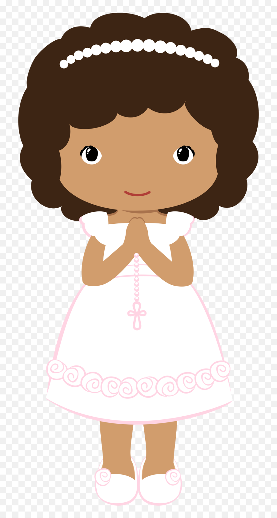 Girls In Their First Communion Clip Art - Clipart Communion Girl Png Emoji,Communion Emoticon