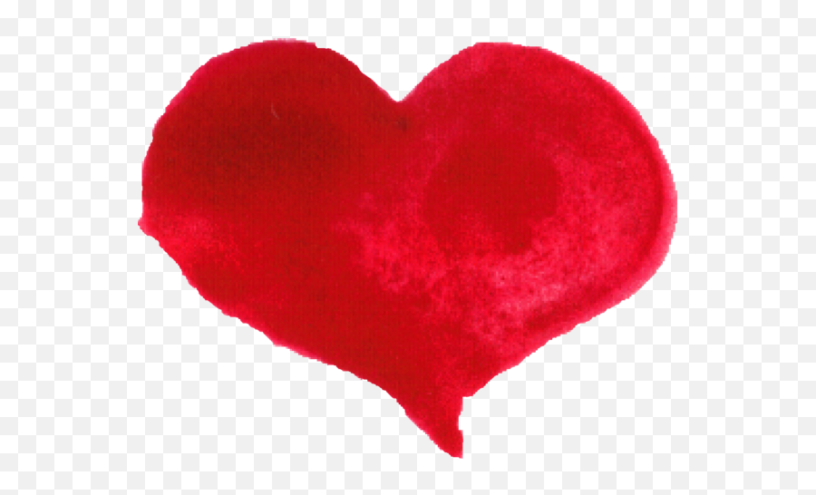 Heart Red Watercolor Painting Valentine - Girly Emoji,Moon Emoji Valentine
