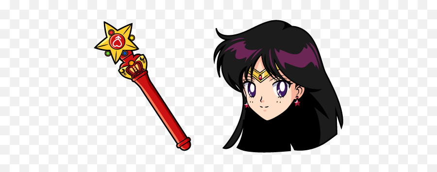 Sailor Moon Sailor Mars Stick Cursor - Sailor Mars Cursor Emoji,Sailor Moon Mars Emoticons