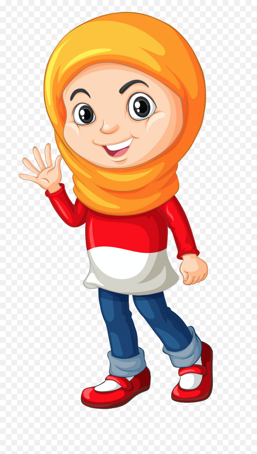 Muslim Girl In Different Actions - Muslim Girl Clipart Png Emoji,Boy And Girl Emoji