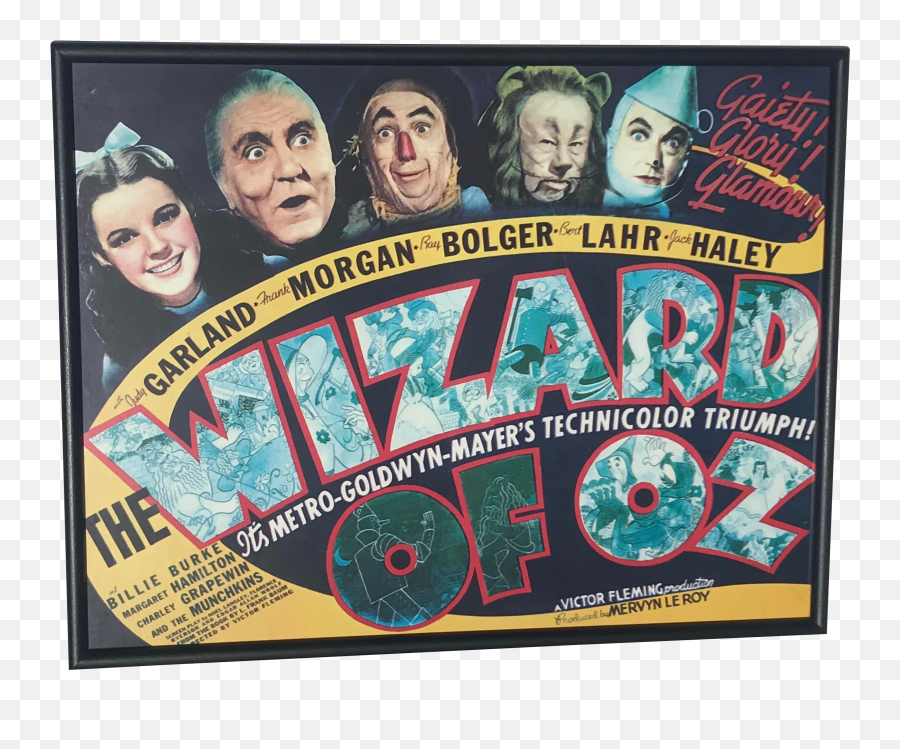 The Wizard Of Oz Mgm 1939 Lobby Card Reproduction Framed Poster - Wizard Of Oz Quad Emoji,Sign Language Emotions Poster To Print