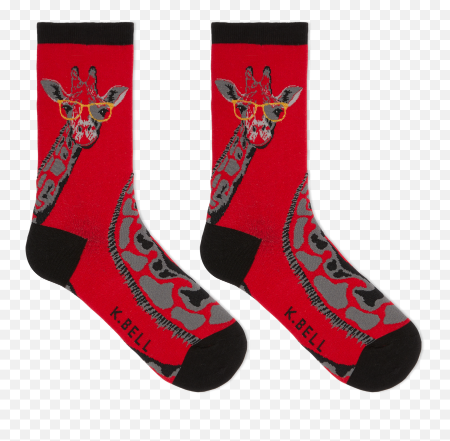 K Bell Womenu0027s Giraffe Crew Socks U2013 Loops U0026 Wales Emoji,Mermaid Emoji Red