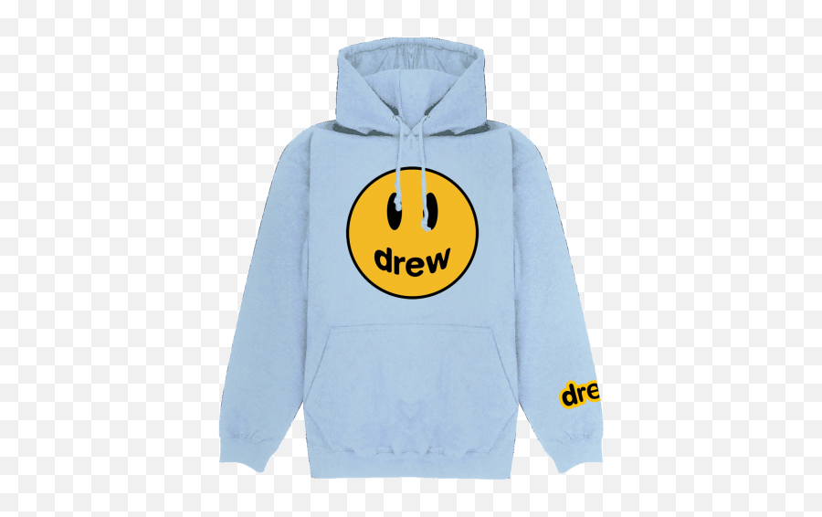 Drew - House Drew House Light Blue Hoodie Mascot Logo Emoji,Emoticon House