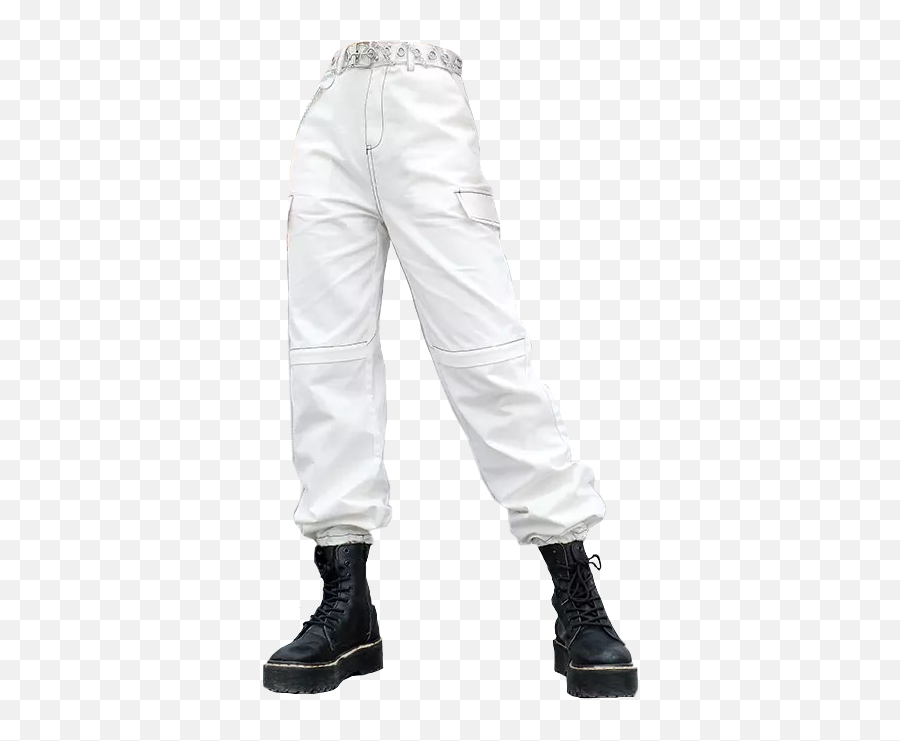 White Pants Jeans Black Boots Sticker - Chino Cloth Emoji,Emoji Pants White