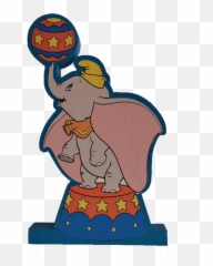 Dumbo Sagoma Polistirolo Con Base Cake Topper - Fictional Character Emoji,Emoticon Adulti