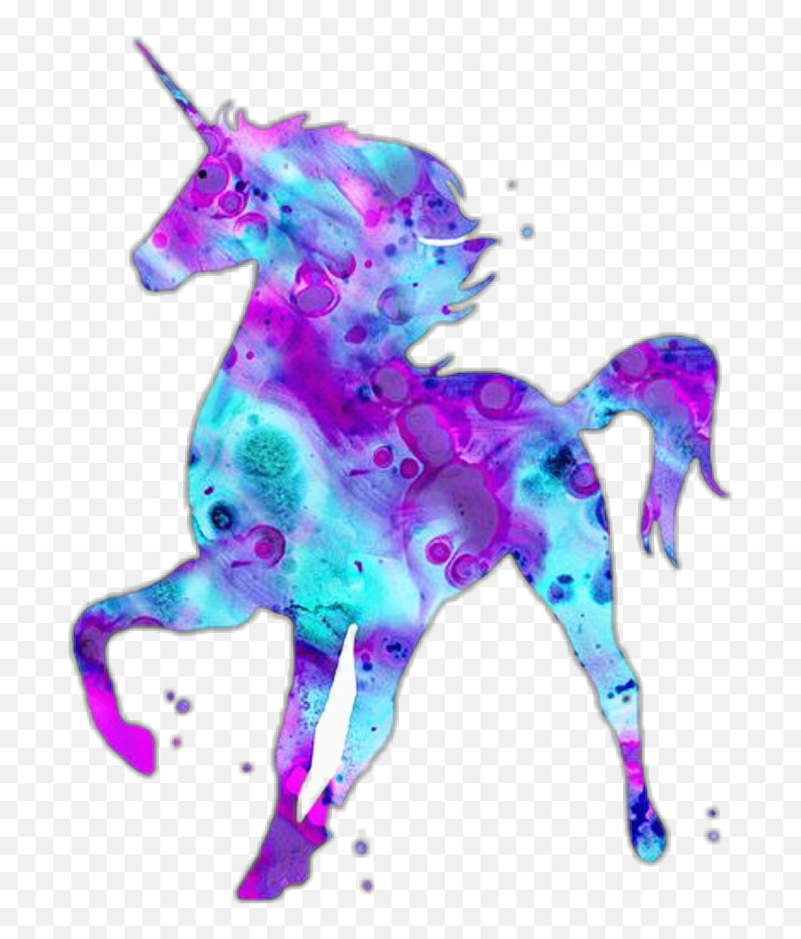 Scunicorns Unicorns Rainbow Sky Sticker By Sns - Galaxy Unicorn Png Emoji,Horse Horn Emoji