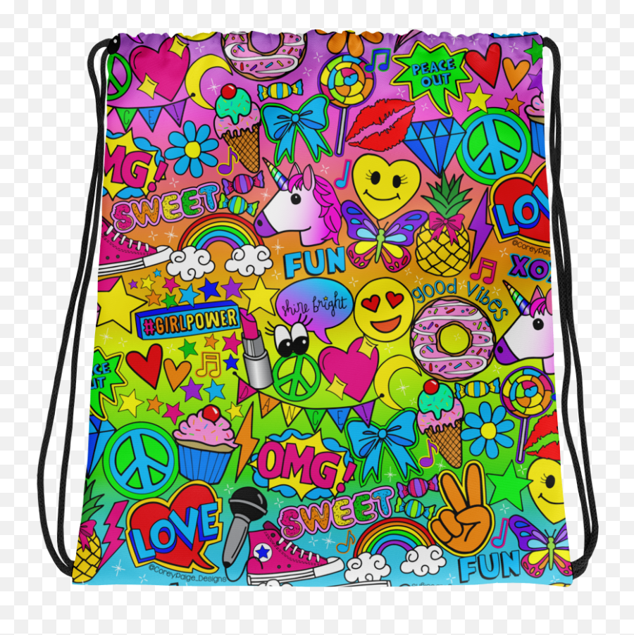 Glamour Glitter Drawstring Bag - Handbag Style Emoji,Emoji Drawstring Backpacks