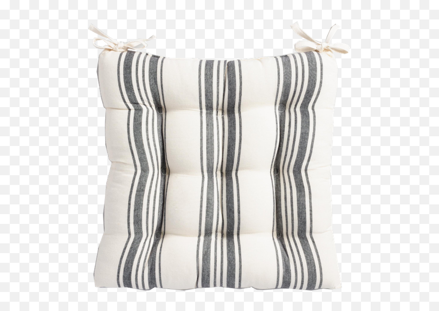 Black Villa Stripe Chair Cushion - Farmhouse Floral Chair Cushions And Matching Placemats Emoji,Emoji Cushions Online India