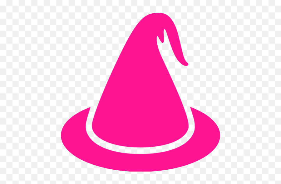 Deep Pink Witch Icon - Transparent Pink Witch Hat Emoji,Witches Hat Emoticon