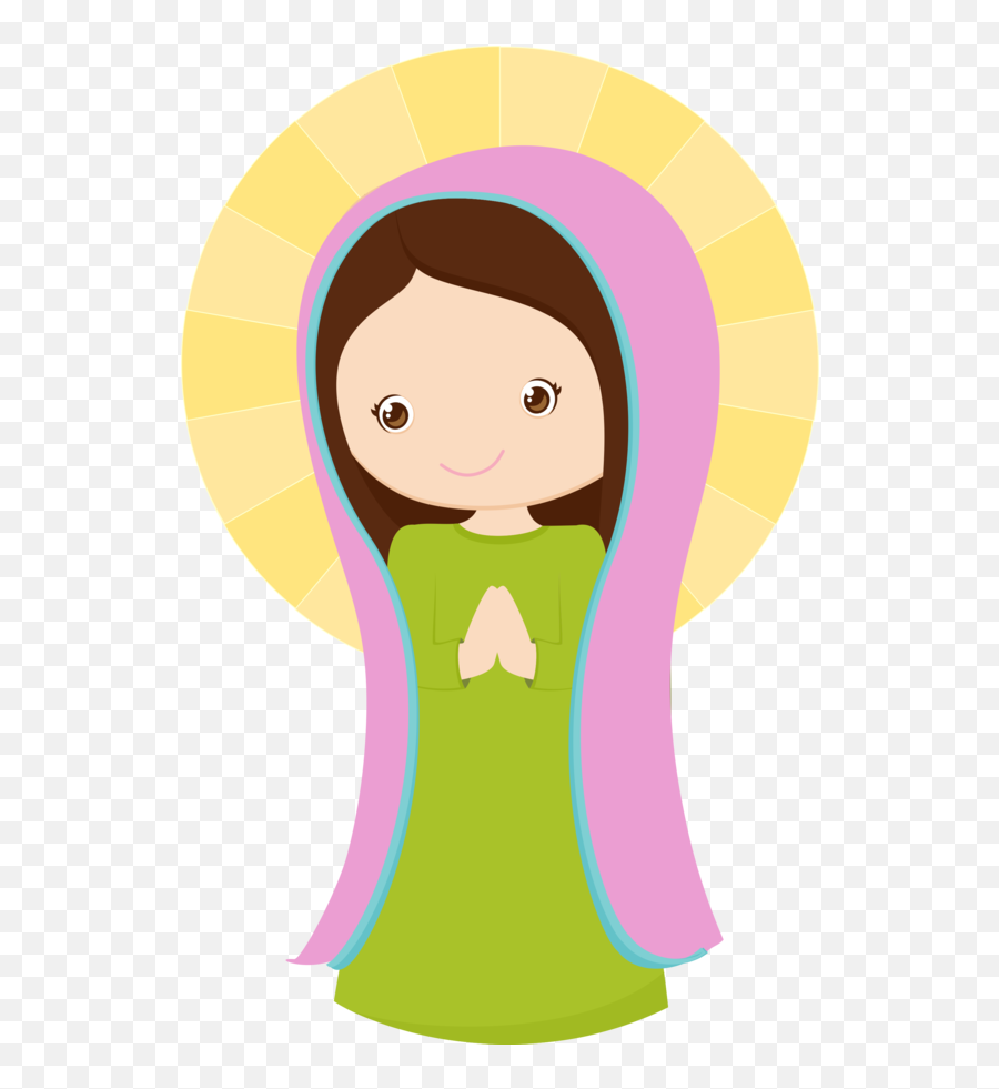 Saint And Virgin Mary Clipart Oh My First Communion - Dibujos De Maria Auxiliadora Para Colorear Emoji,Emoticons De Niño