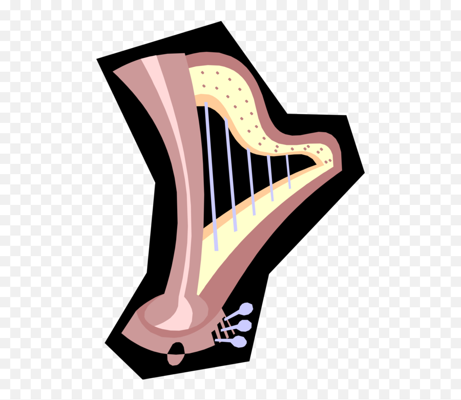 Vector Illustration Of Harp Stringed - Vertical Emoji,Harp Emoji