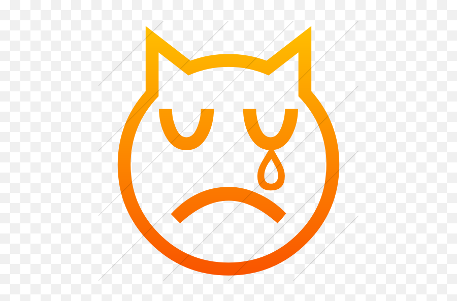 Iconsetc Simple Orange Gradient Classic Emoticons Crying - Emoticon Emoji,What Is The Name Of The Cat Emoticon