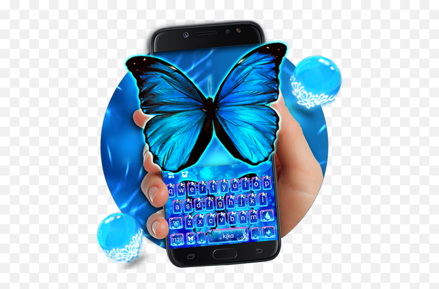 Delicate Neon Butterfly Keyboard Theme - Iphone Emoji,Awesome Backgrounds Neon Emojis