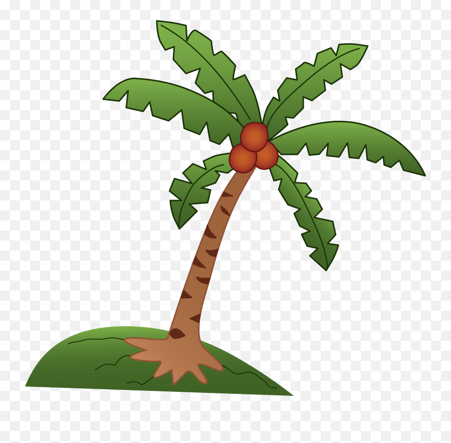 Emoji Clipart Palm Tree Emoji Palm Tree Transparent Free - Coconut Tree Leaf Drawing,Christmas Tree Emoji