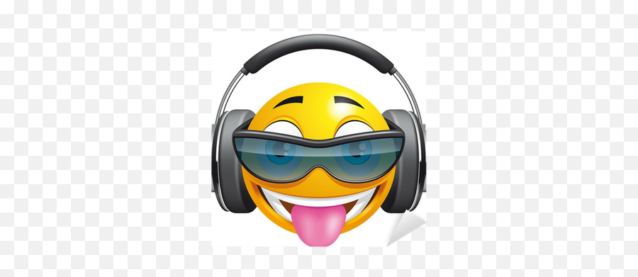 Emoticon Dj Eps 10includes Transparencymesh And Blends Sticker U2022 Pixers - We Live To Change Emoji Faces Dj Emoji,What Emoticon Is For True