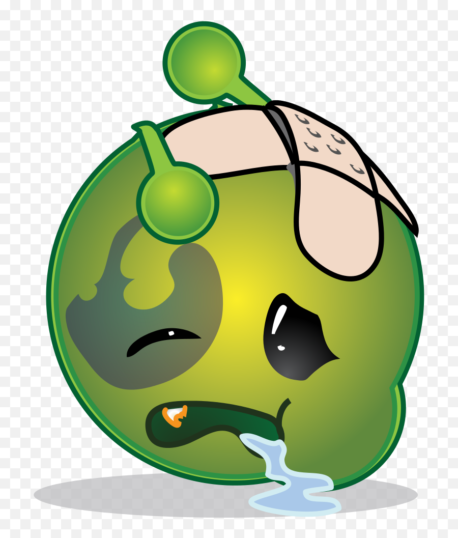 Smiley Green Alien Knockout - Emoticon Babak Belur Emoji,Knockout Emoticon