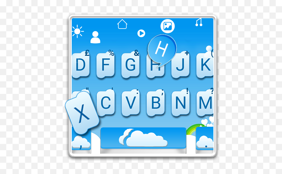 Blue Cloud Message Keyboard Theme - Aplicacións En Google Play Technology Applications Emoji,Emojis Para Decorar