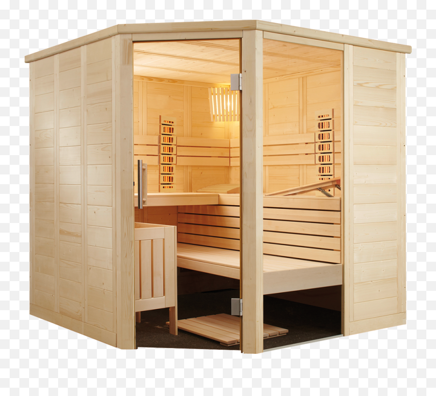 Holz Schneitler Sauna Alaska Corner Infra Emoji,Emotion Thermostate