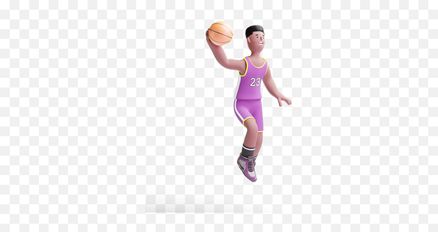 Premium Basketball Player Jumping 3d Illustration Download Emoji,Baskeyball Emoji