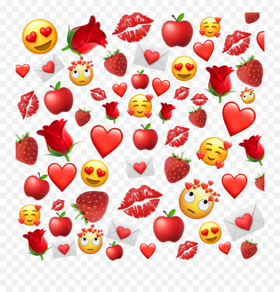 Background Red Love Hearts Sticker By Anastasyamix Emoji,Nickel Emoji