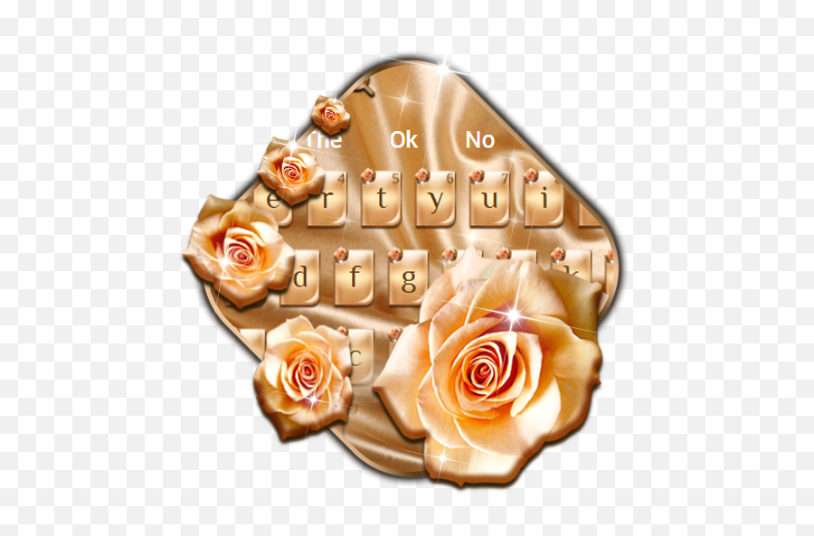 Silk Gold Rose Keyboard Theme - Lovely Emoji,Rose Emoji Android