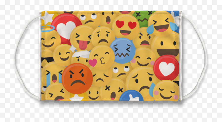 Emoji Crowd Sublimation Face Mask - Happy,Vhs Tape Emoji