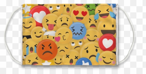 Emoji Crowd Sublimation Face Mask - Happy,Vhs Tape Emoji