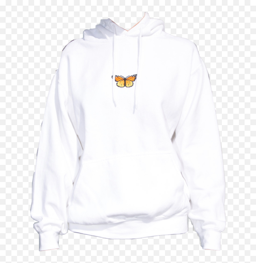Butterfly Hoodie Sticker By Gaytansusana2 - Long Sleeve Emoji,White Emoji Sweater