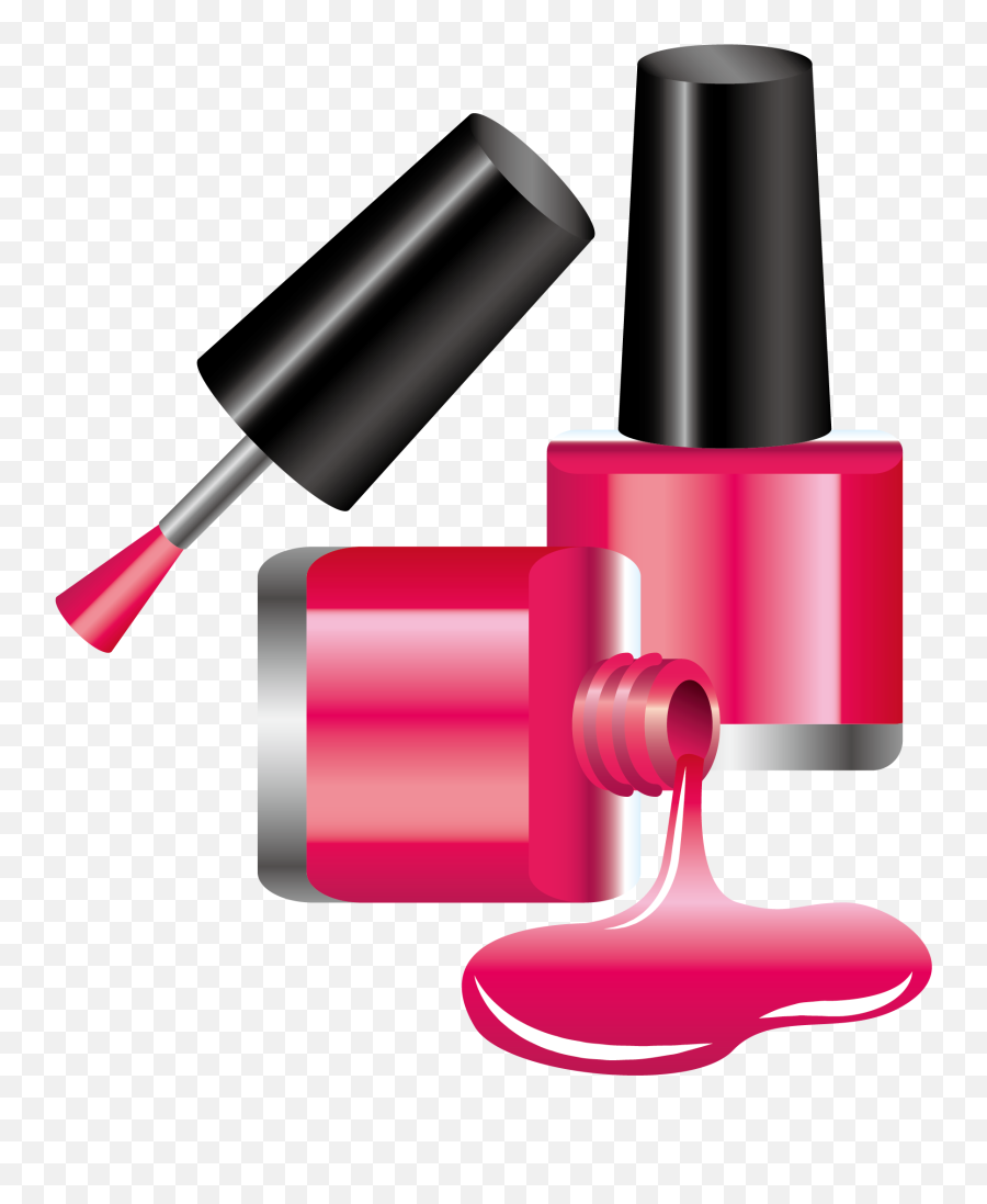 Cosmetics Nail Polish Manicure Pink - Transparent Background Nail Polish Clipart Emoji,Nail Emoji