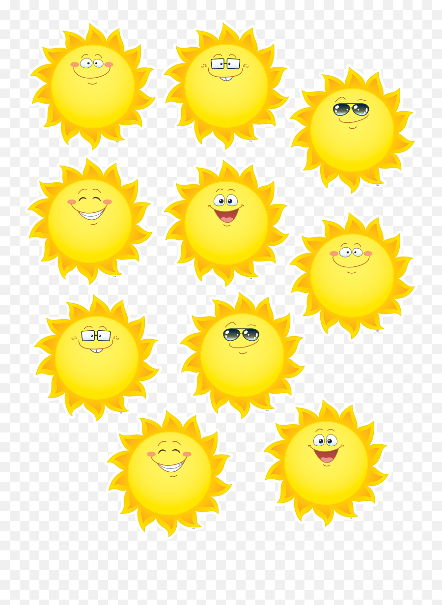 Happy Suns Accents - Happy Emoji,Emoticons For Bulletin Boards