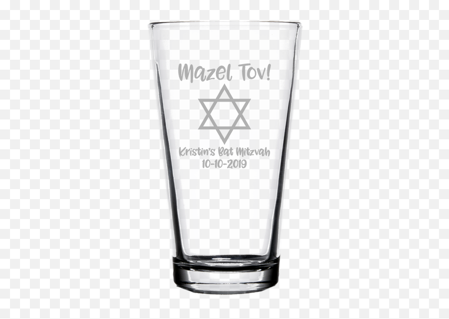 Mazel Tov Personalized Pint Glass - Willibecher Emoji,Mazel Tov Bar Mitzvah Emoji