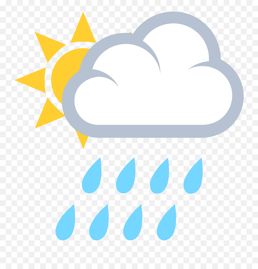White Sun With Small Cloud - Sun Rain Emoji,Cloudy Emoji
