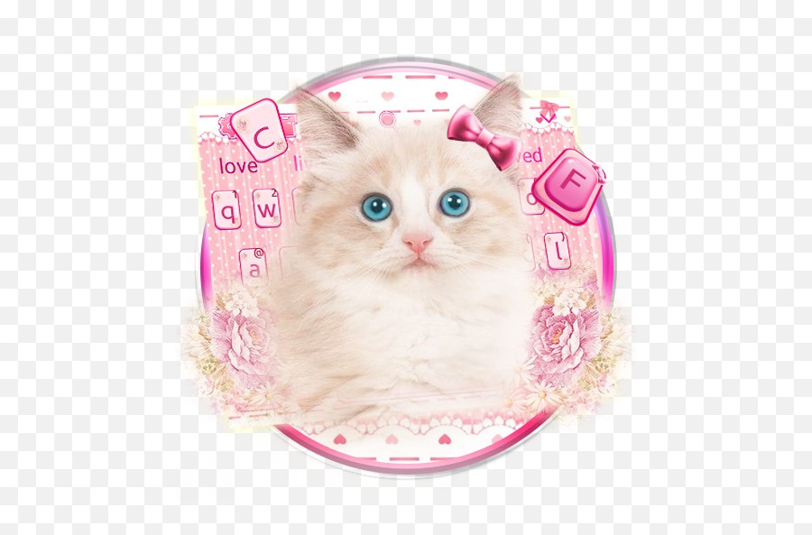 Flower Pink Cute Kitty Hello - Google Play Girly Emoji,Asian Emojis Cat