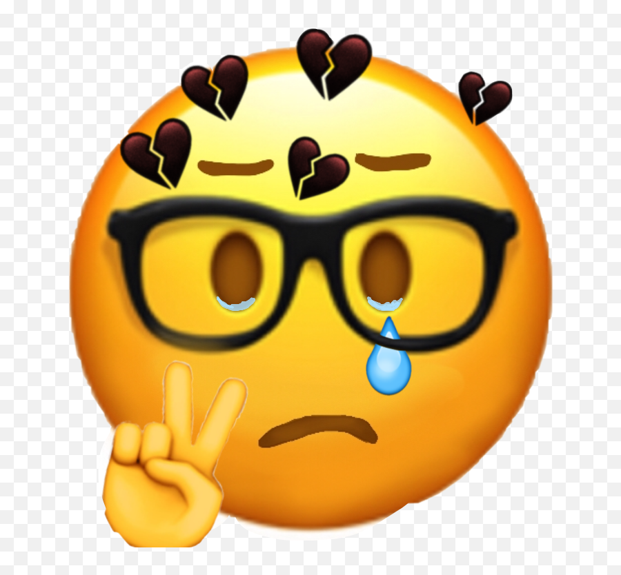 Emoji Nerdglasses Sademoji Sad Sticker - Geek Emoji,Alone Emoji