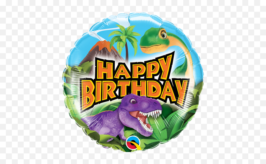 Birthday Foils - Qualatex Foil Birthday Dinosaur Emoji,Dinosaur Donut Emoticon
