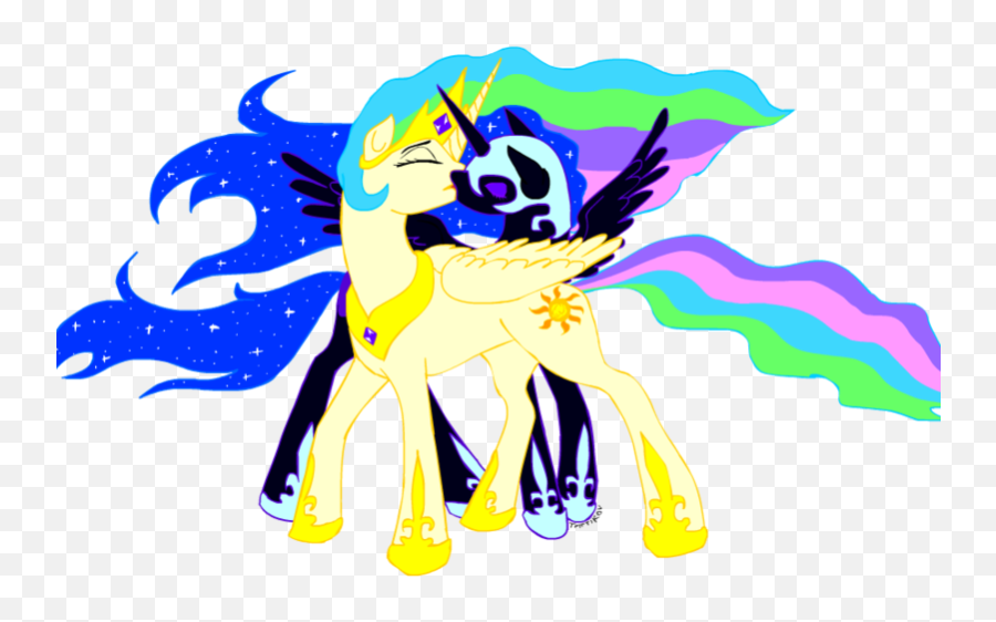 Tristikov Female Incest - Nightmare Moon And Princess Celestia Kiss Emoji,Incest Emotions