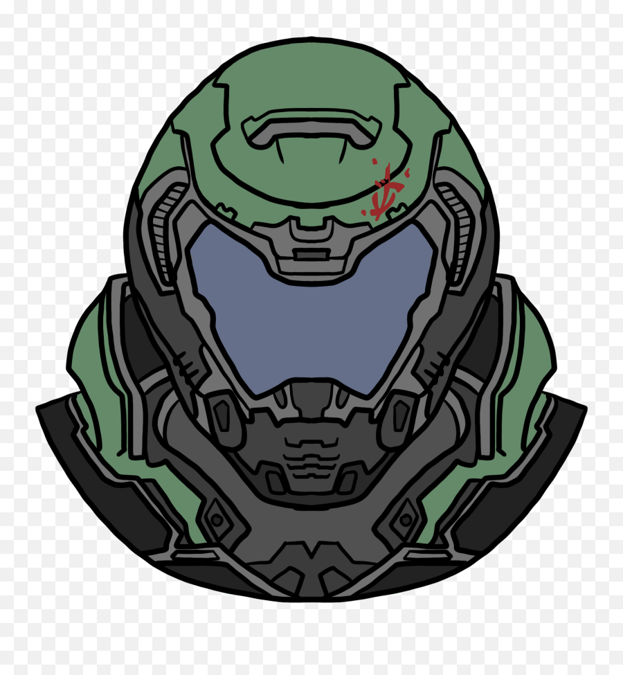 Doom Slayer Helmet Download Png Image - Doom Eternal Helmet Drawing Emoji,Doom Slayer Emoji Png