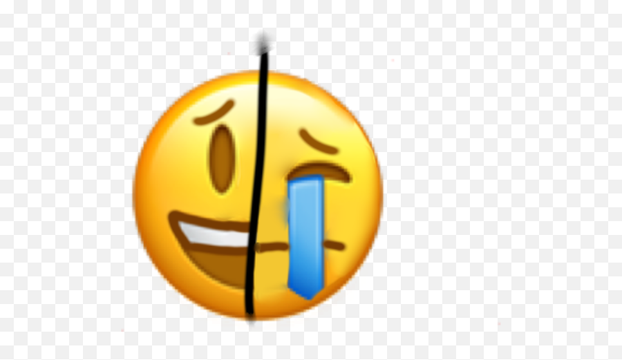 Emoji Happysad Twosided Sticker By Jc,Happy Sad Smiley Emoticon