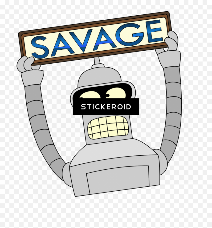 Download Hd Savage Bender Futurama - Futurama Bender Emoji,Futurama No Emotions