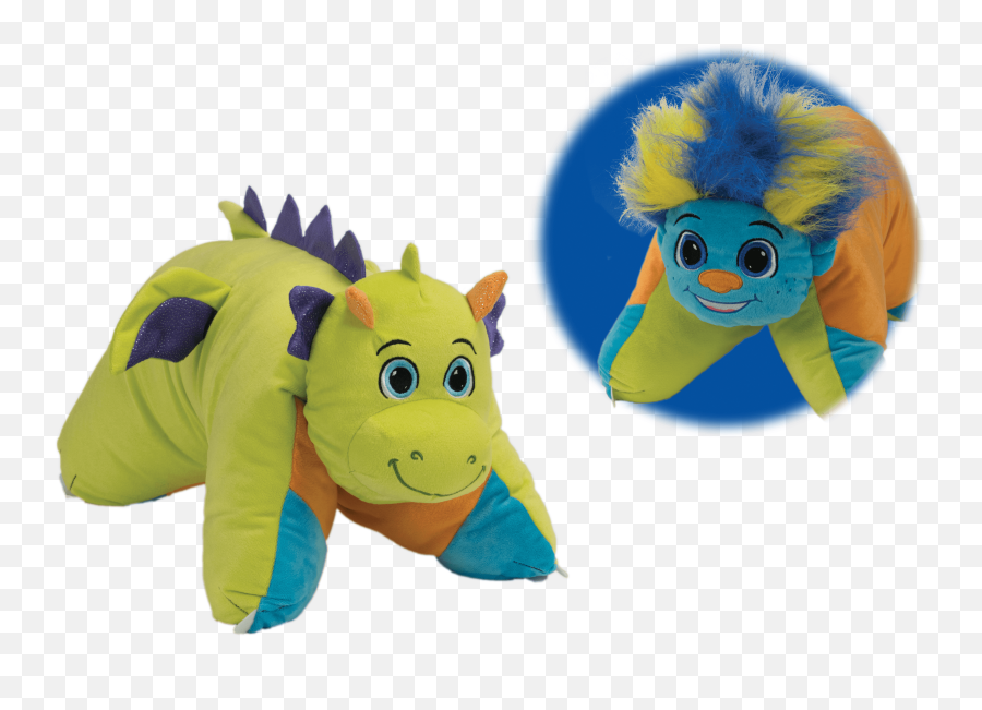 Pillow Pets 18 Blue Dinosaur Pillow Stuffed Animal Plush Emoji,Anamated Baby Elephant Emoji