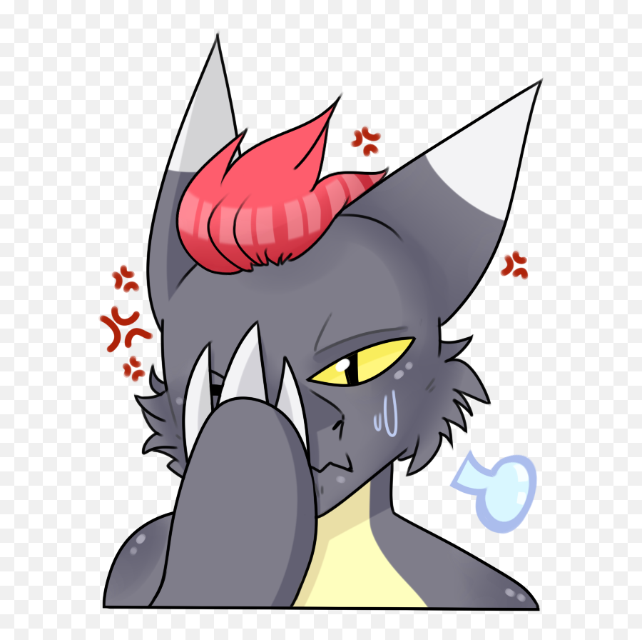 Emoji Commission Frustrated Face Rubs By Chibiqueen - Fur Demon,Frustrated Emoji
