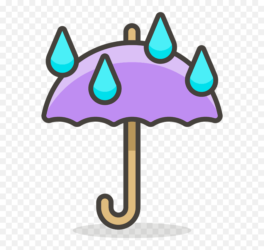 Umbrella With Rain Drops Free Icon - Transparent Umbrella Emoji,Rain Emoji
