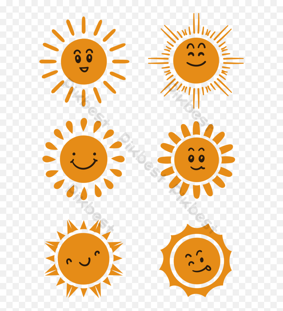 Drawing Orange Line Emoji Pack Ai Vector Sun Element Ai - Disegno Sole Per Bambini,Emoticons Copy And Paste Leaf