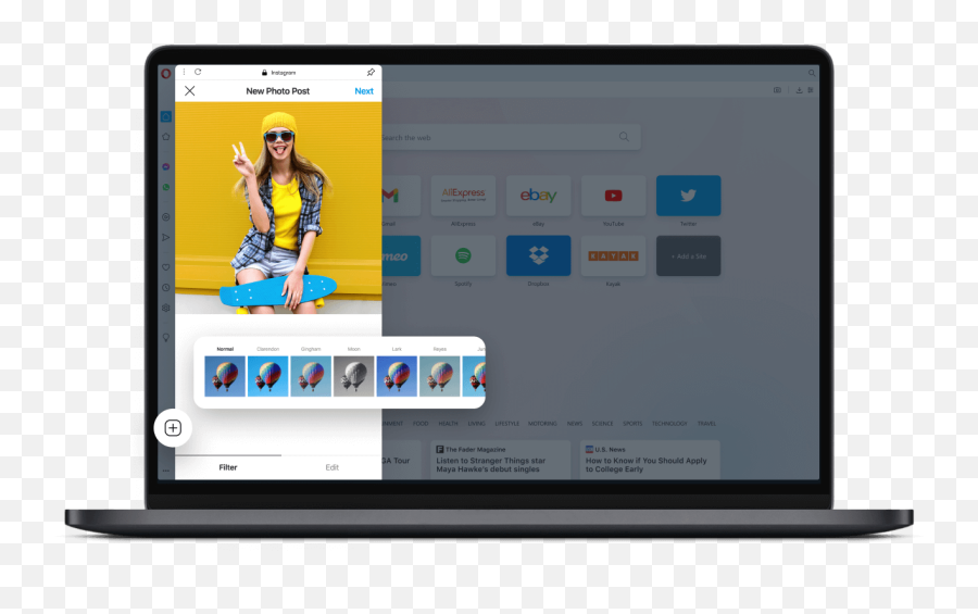 Instagram In Opera Post View And Message On Desktop Opera - Technology Applications Emoji,Como Poner Emojis En Laptop
