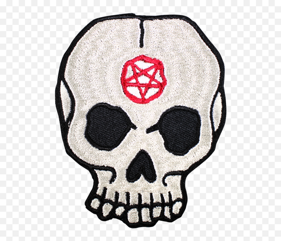Pentagram Skull Patch - Skull Patch Png Emoji,Pentagram Emoticon -evil Facebook
