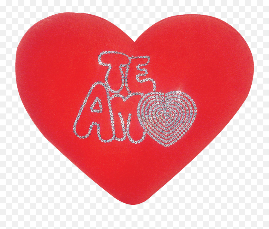 Almofada Te Amo Lantejoula - Te Amo Com Coração Png Emoji,Te Amo Escrito Com Emoticons