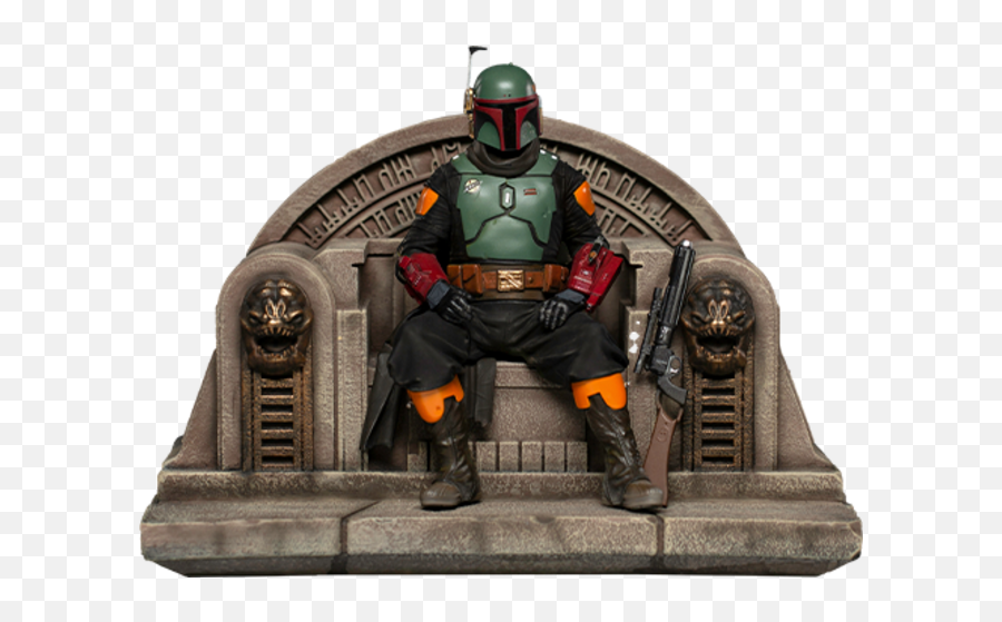 Iron Studios Star Wars The Mandalorian Deluxe Art Scale Statue 110 Boba Fett On Throne 18 Cm - Bmw Museum Emoji,Boba Fett Emoticon Art