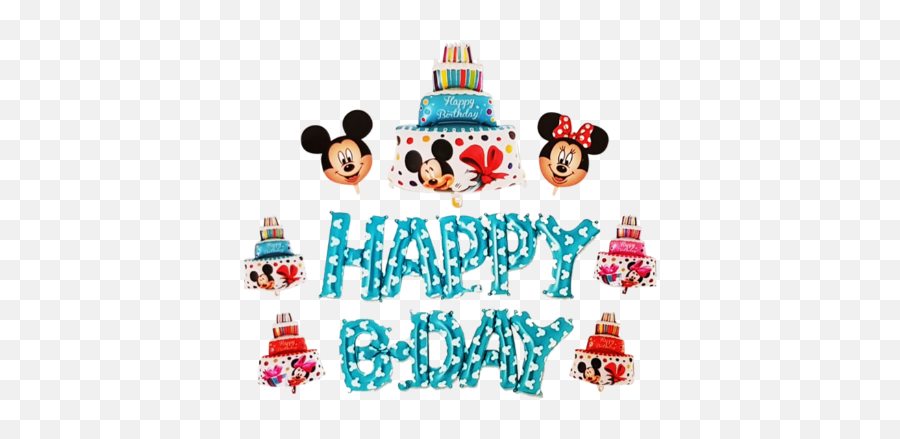 Happy Birthday Mickey Mouse Balloon Set - Cake Decorating Supply Emoji,Emoji Balloons At Party City
