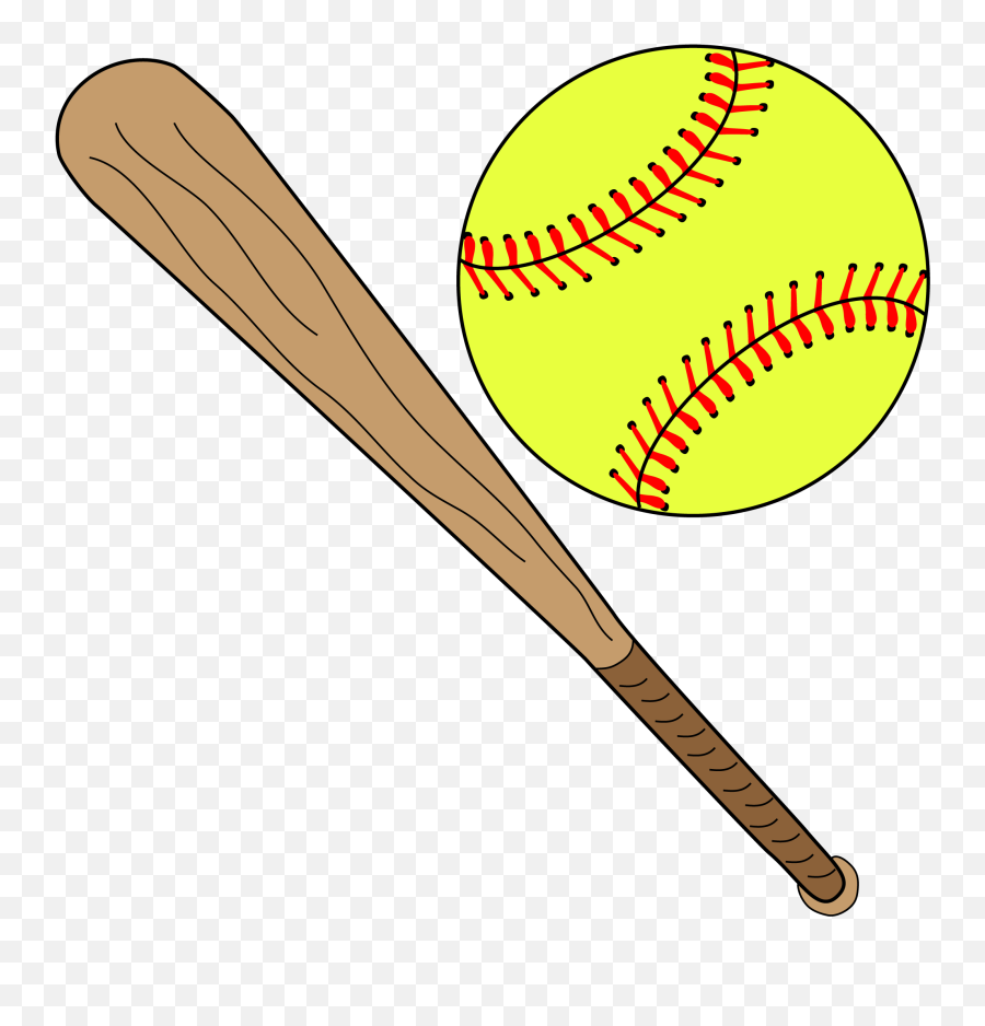 Softball And Bat Clipart - Softball And Bat Png Emoji,Softball Emojis