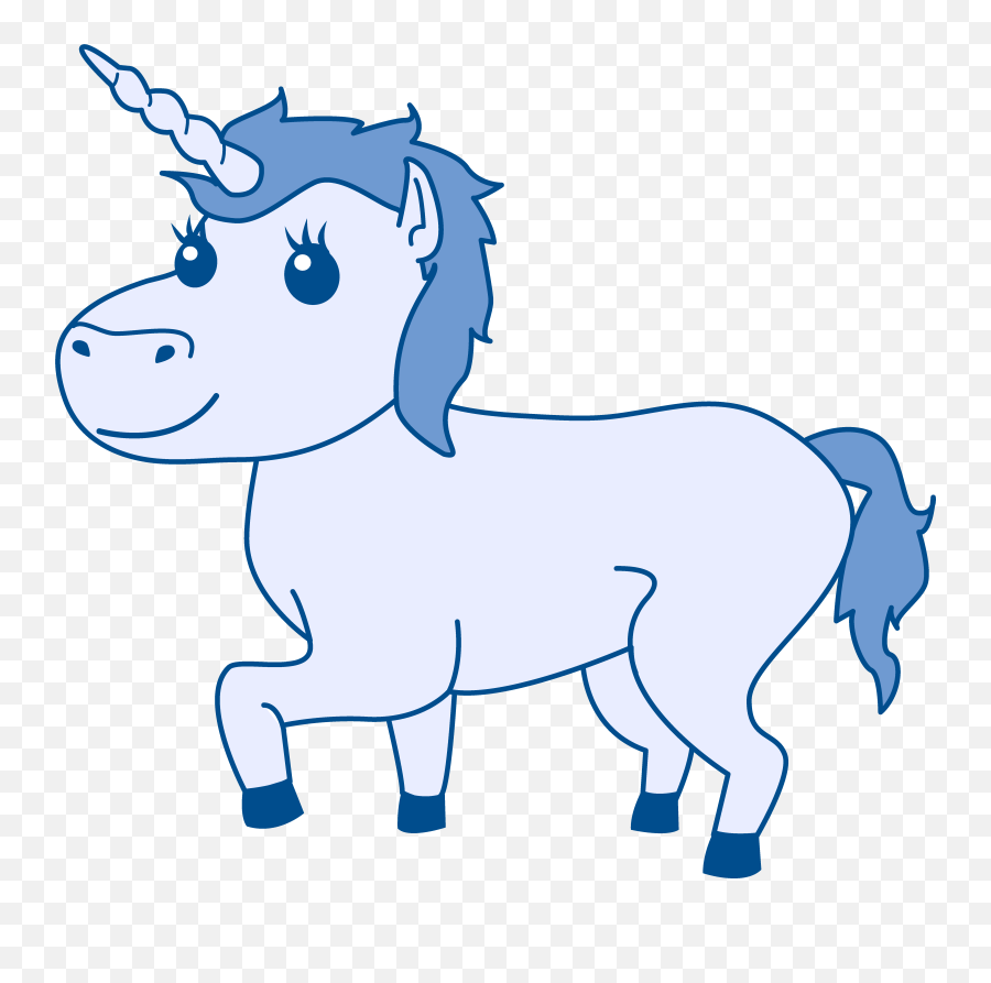 Blue Free Clip Art - Blue Unicorn Clipart Emoji,Draw So Cute Unicorn Emoji